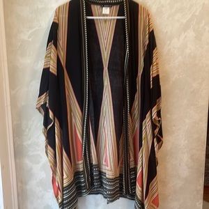 Kimono black and orange print